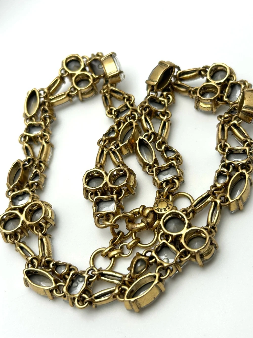 J. Crew Marquis  Emerald Round Crystals Necklace